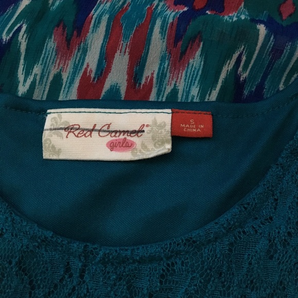 Girls sz  6/7 floral print lace top high low dress - Picture 7 of 7